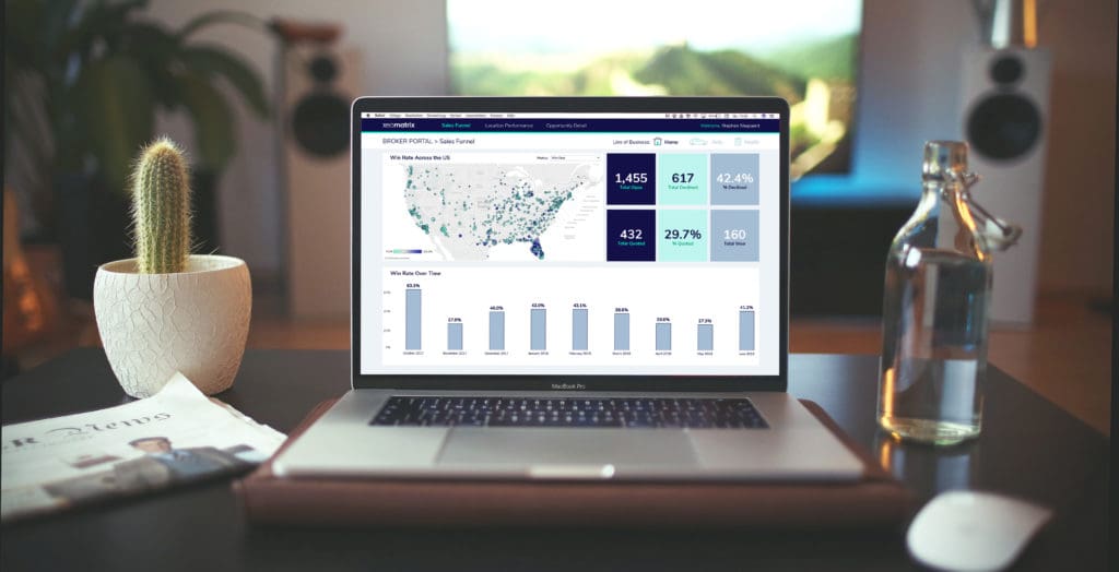 embedded analytics dashboard on a laptop