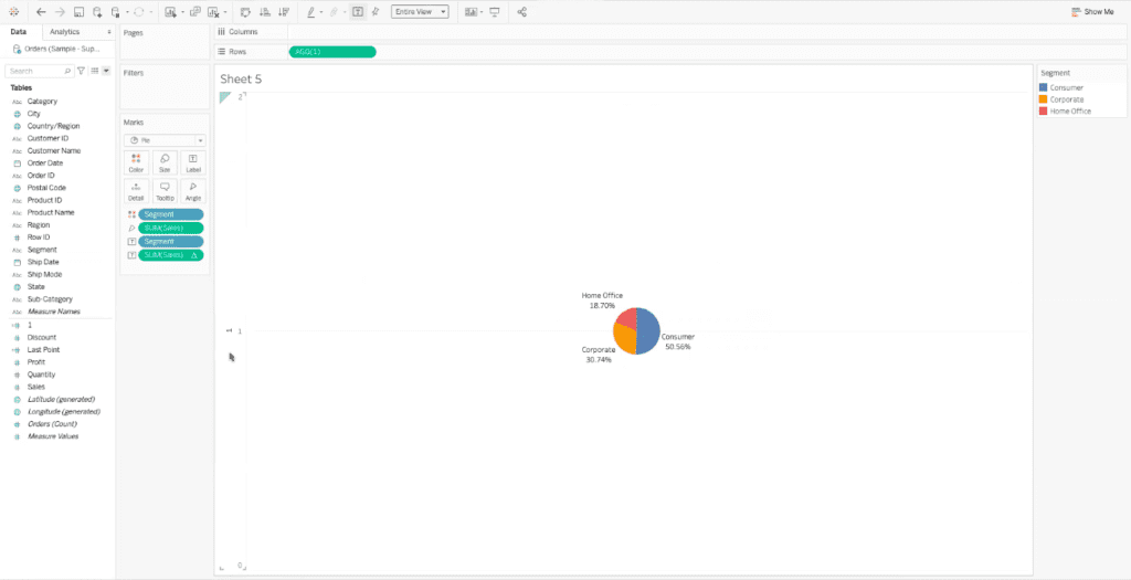 tableau dashboard reconfiguration after adding a calculated field into the rows bar