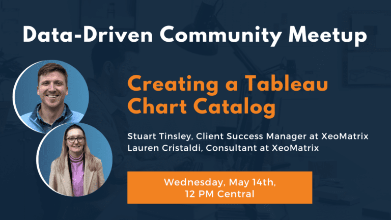 Creating a Tableau Chart Catalog on Wednesday, May 14 at 12 PM Central.