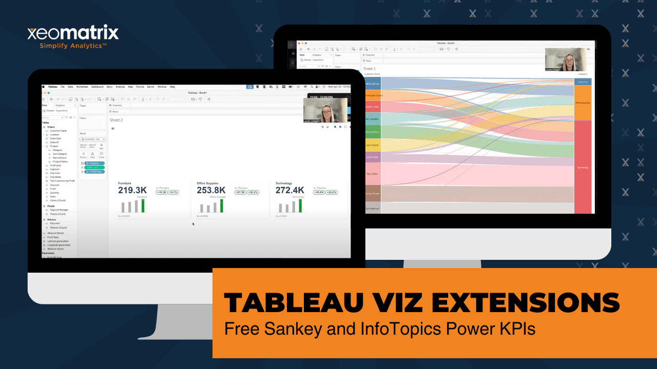 Tableau Viz Extensions: Free Sankey and InfoTopics Power KPIs.