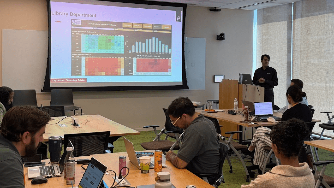 Rod Sardan presenting a Library Department dashboard.