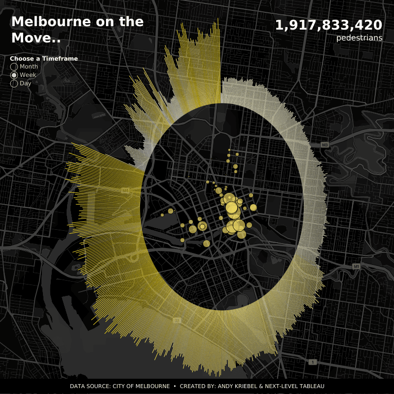 Tableau map visualization dashboard example. Read below for details on how this map works and the techniques used.